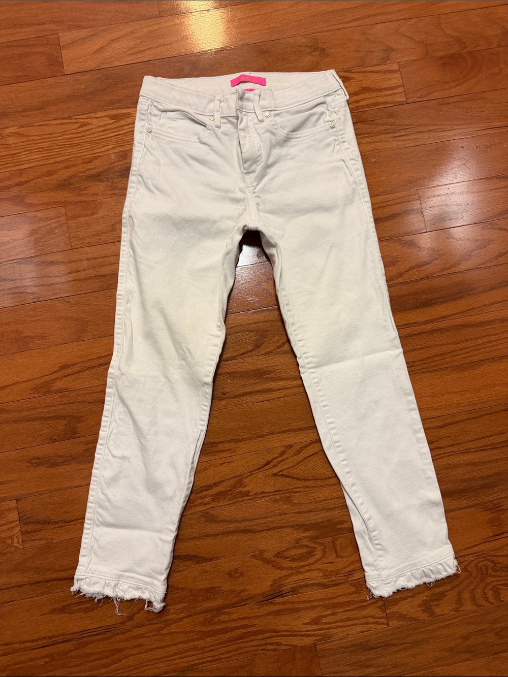 White Frayed Hem Women's Jeans